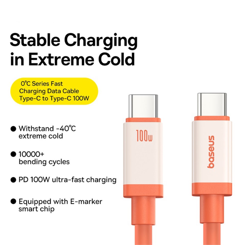 BASEUS Baseus 1m 100W PD USB-C - USB-C Kabel Snabbladdning - Teknikhallen.se