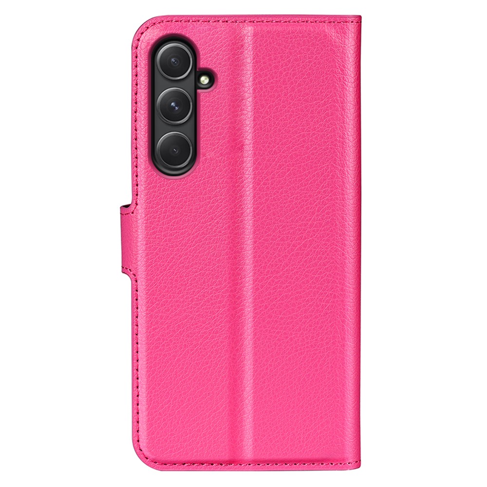  Samsung Galaxy A55 5G Fodral Litchi Läder Rosa - Teknikhallen.se