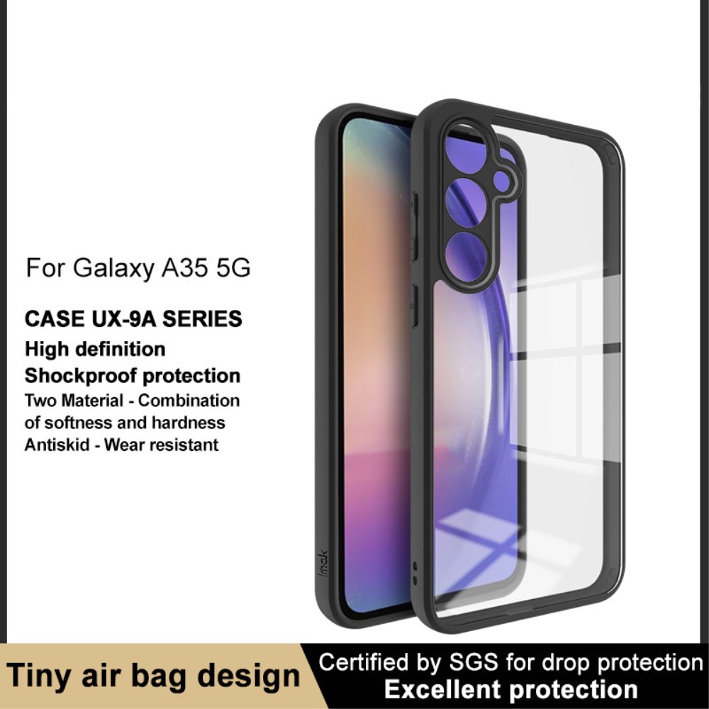 IMAK IMAK Galaxy A35 5G Skal Hybrid HD Svart/Transparent - Teknikhallen.se