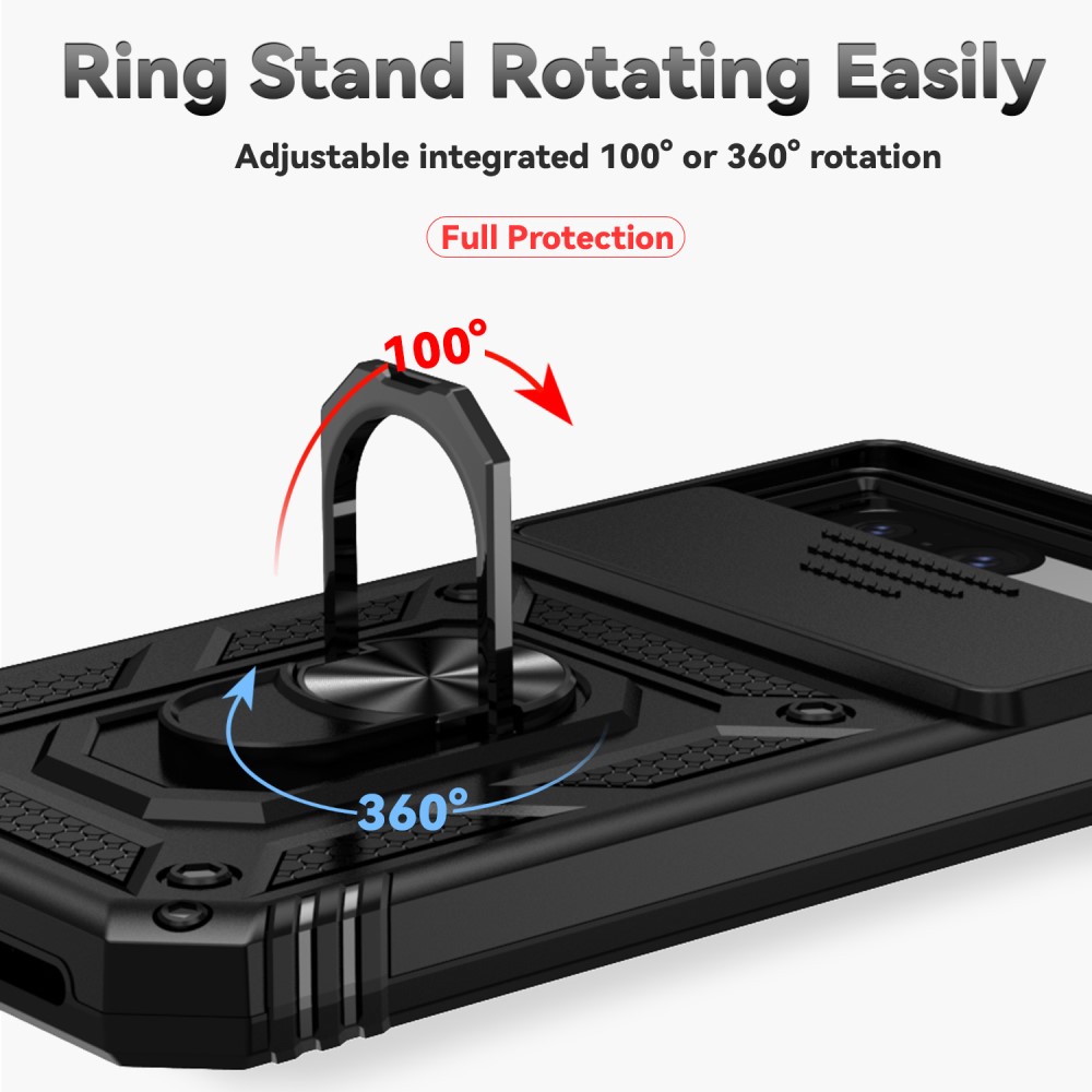  Google Pixel 8A Shockproof Hybrid Armor Ring Skal Svart - Teknikhallen.se