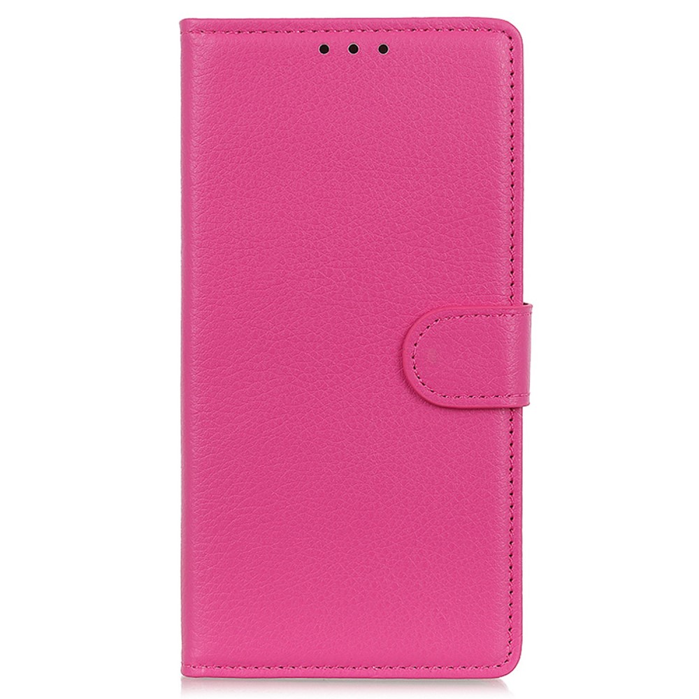  Sony Xperia 10 VI Litchi Lder Fodral Rosa - Teknikhallen.se