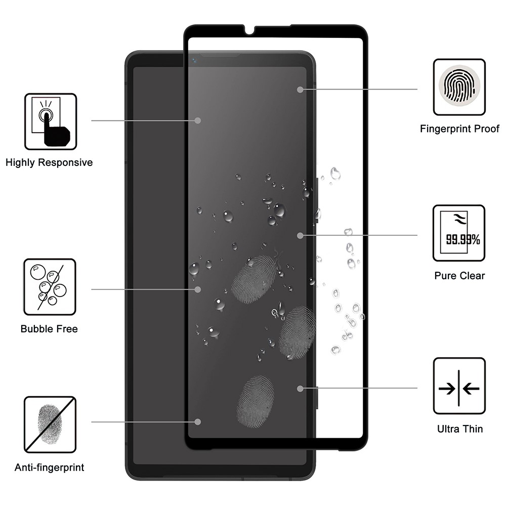  Sony Xperia 10 VI Heltckande Skrmskydd Transparent - Teknikhallen.se