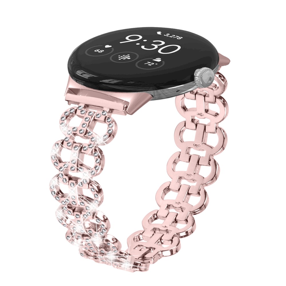  Google Pixel Watch/Pixel Watch 2 Metal Bling Armband Roséguld - Teknikhallen.se