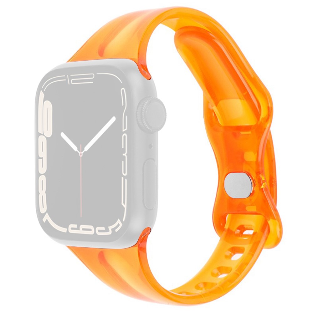  Apple Watch 42/44/45/49mm CrystalFlex TPU Armband Orange - Teknikhallen.se