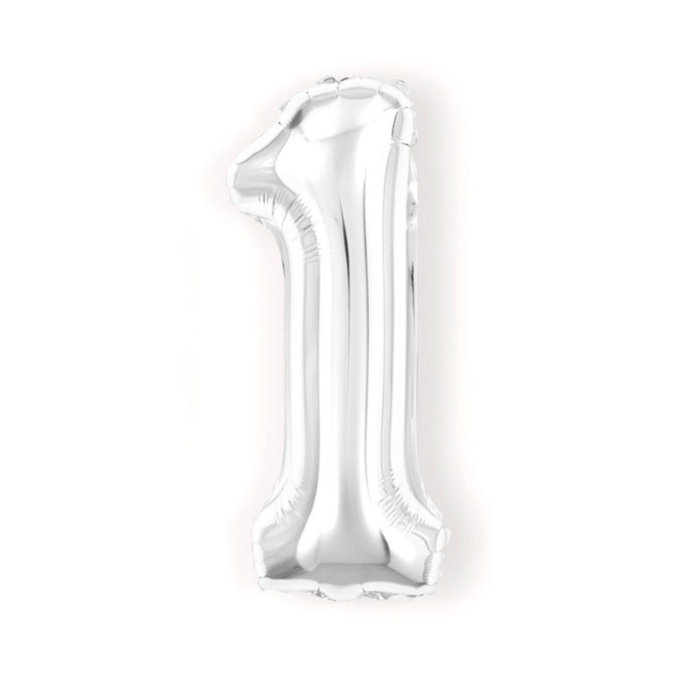  Sifferballong Nummer 1 40 cm Silver - Teknikhallen.se