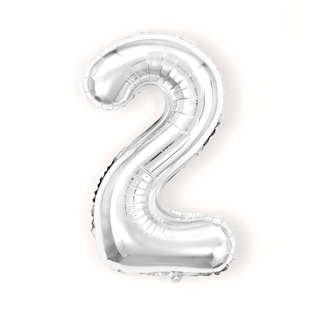  Sifferballong Nummer 2 40 cm Silver - Teknikhallen.se