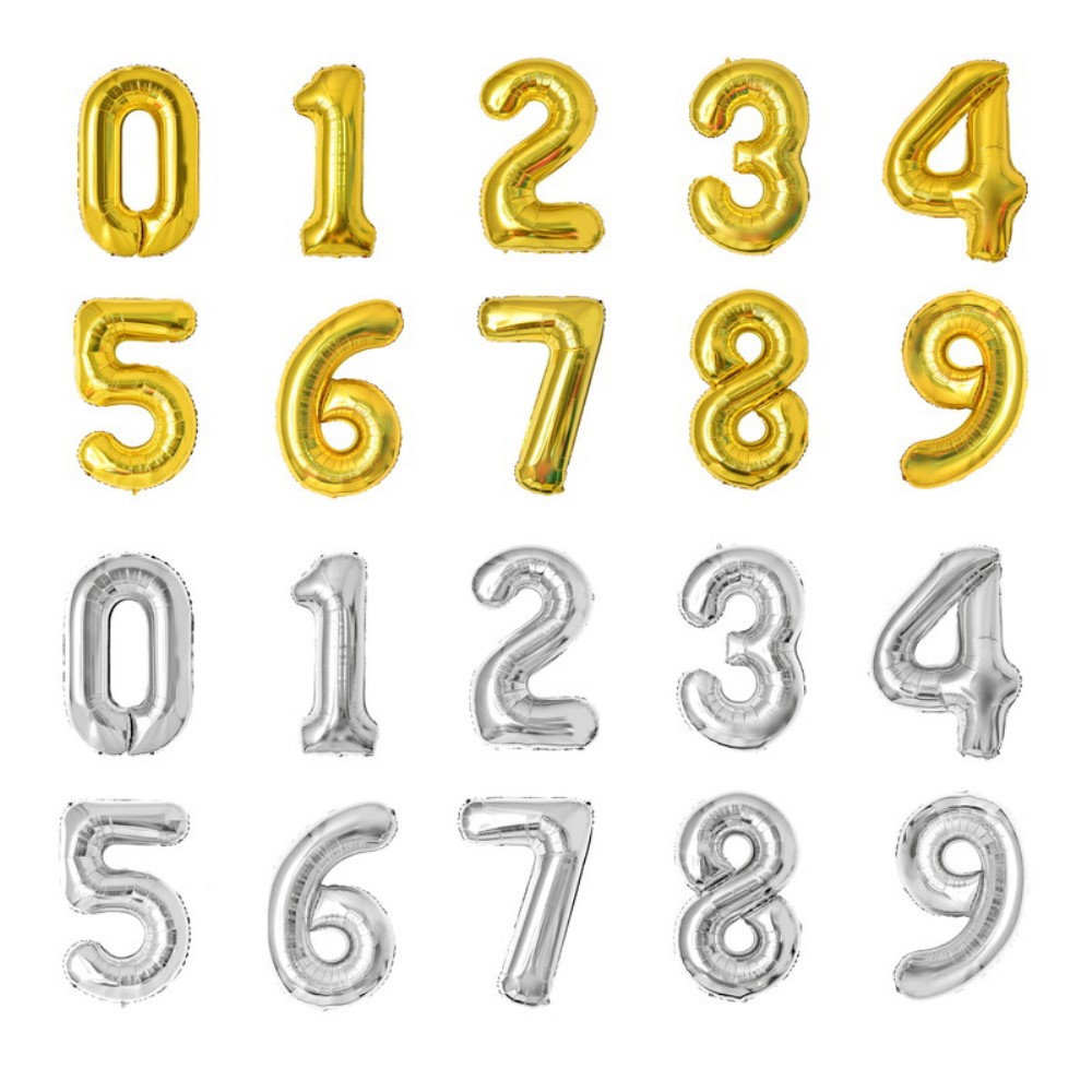  Sifferballong Nummer 3 40 cm Silver - Teknikhallen.se