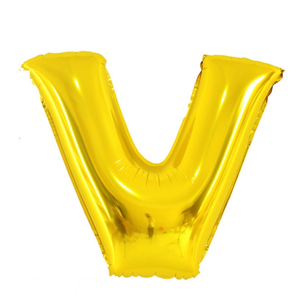  Bokstavsballong V 70 cm Guld - Teknikhallen.se
