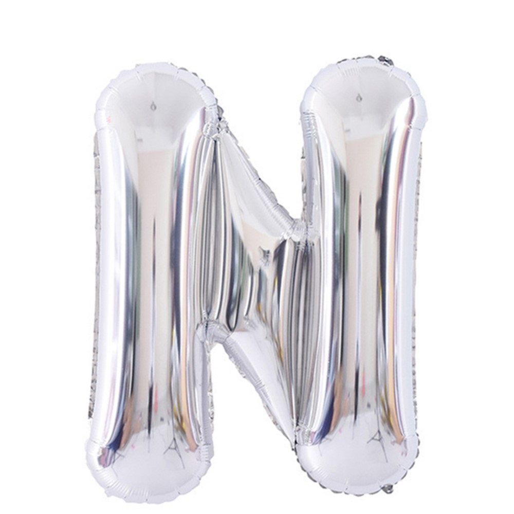  Bokstavsballong N 70 cm Silver - Teknikhallen.se