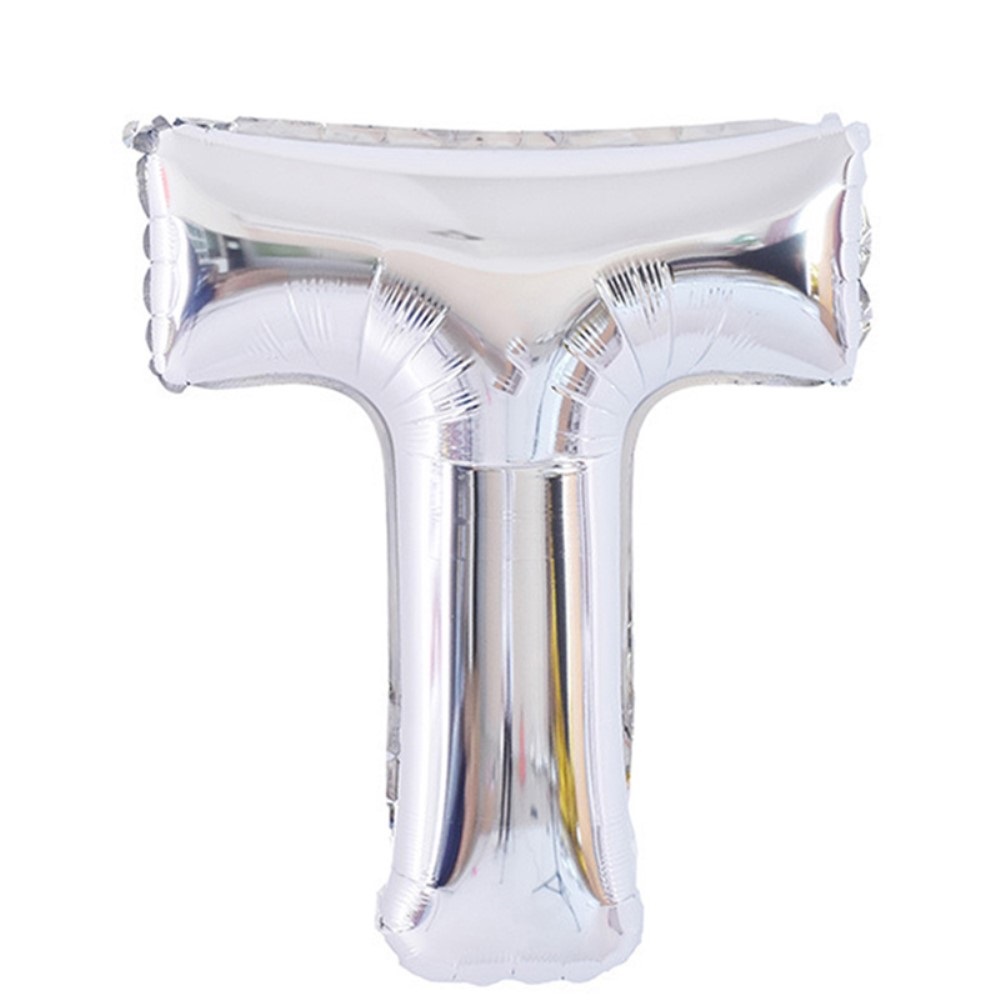  Bokstavsballong T 70 cm Silver - Teknikhallen.se