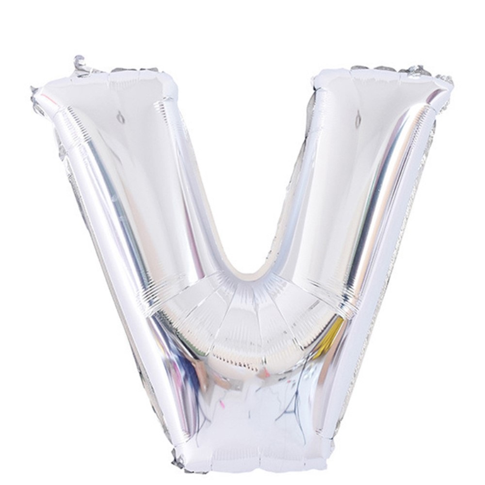  Bokstavsballong V 70 cm Silver - Teknikhallen.se
