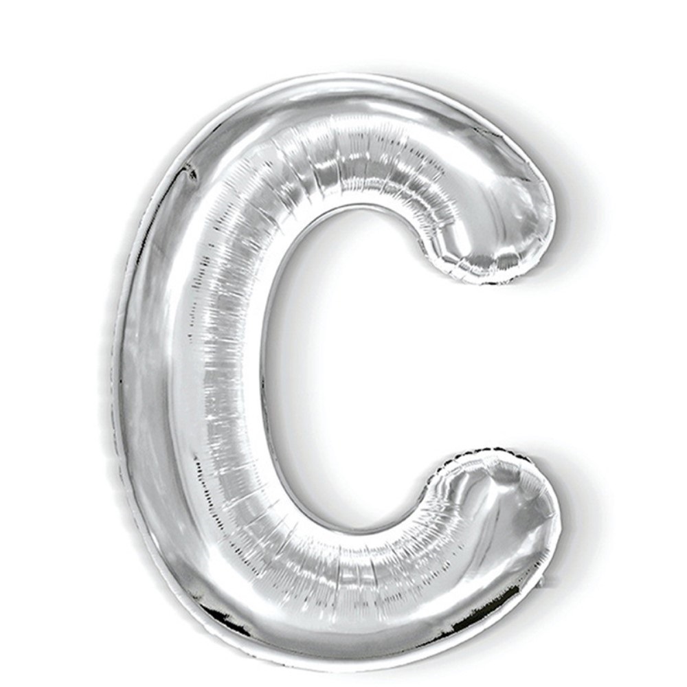  Bokstavsballong C 40 cm Silver - Teknikhallen.se