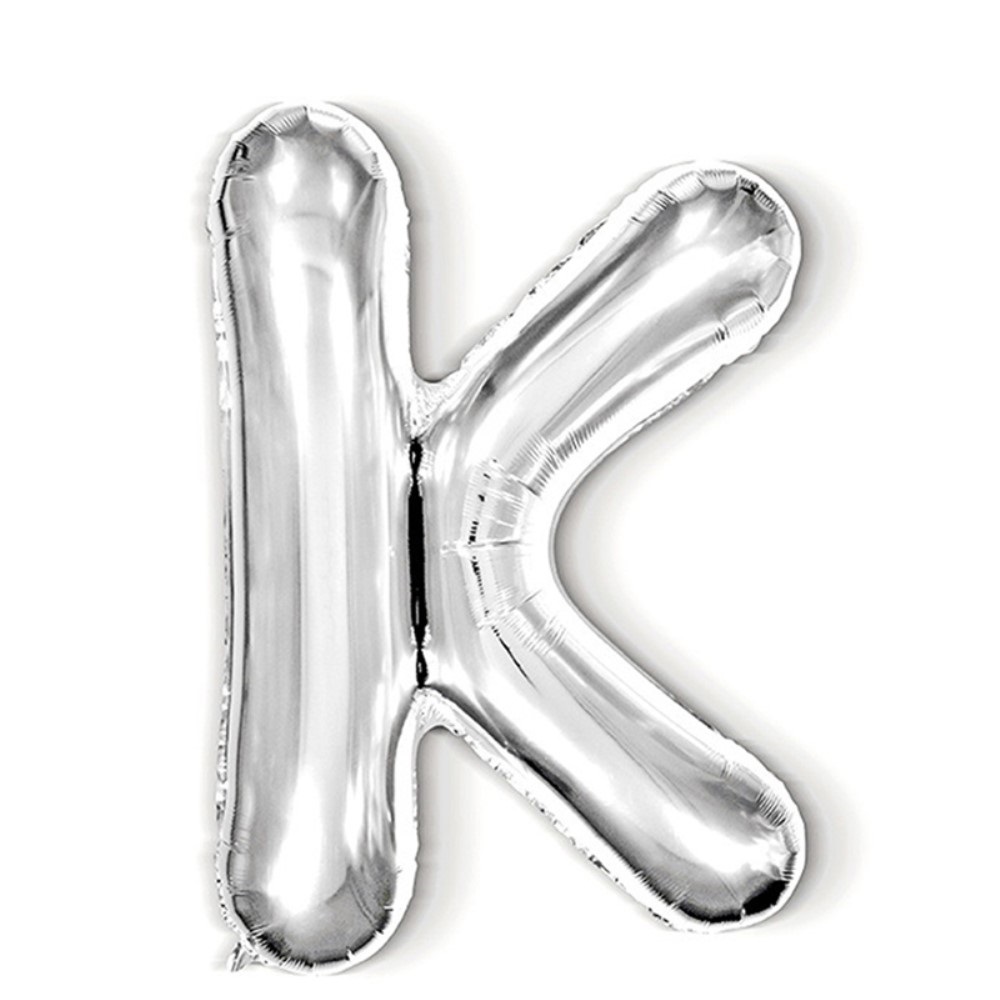  Bokstavsballong K 40 cm Silver - Teknikhallen.se
