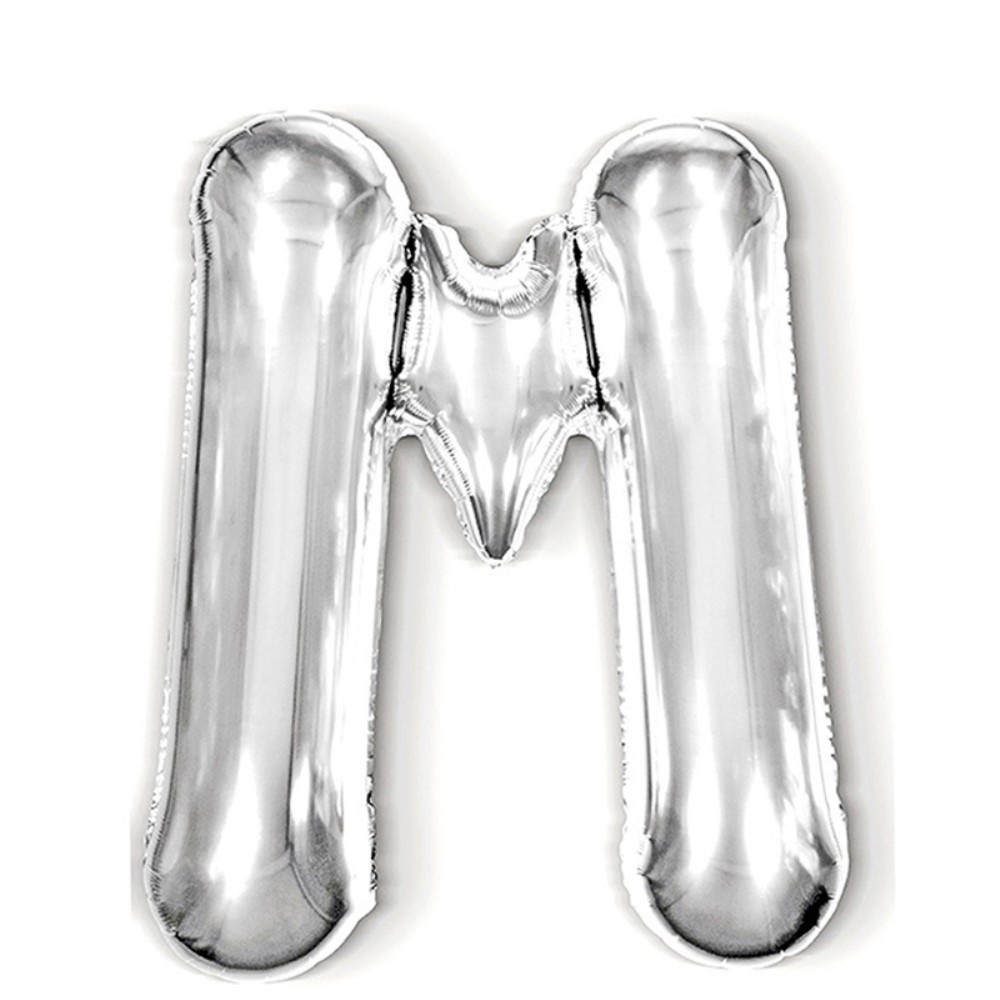  Bokstavsballong M 40 cm Silver - Teknikhallen.se