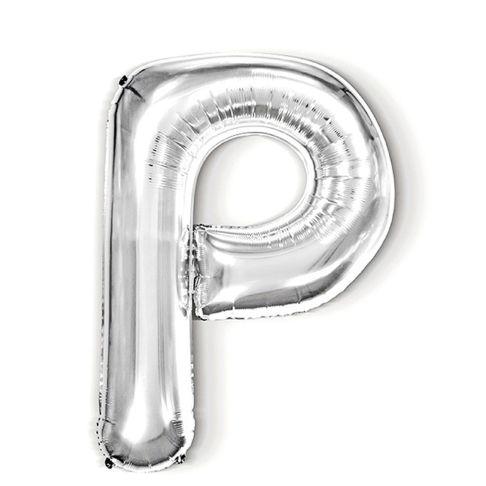  Bokstavsballong P 40 cm Silver - Teknikhallen.se