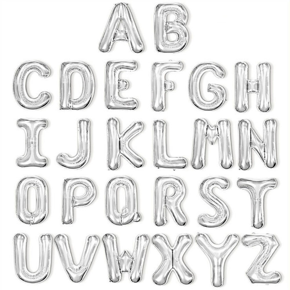  Bokstavsballong P 40 cm Silver - Teknikhallen.se