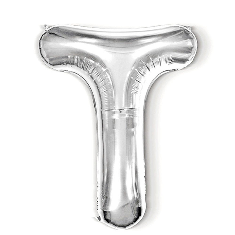  Bokstavsballong T 40 cm Silver - Teknikhallen.se