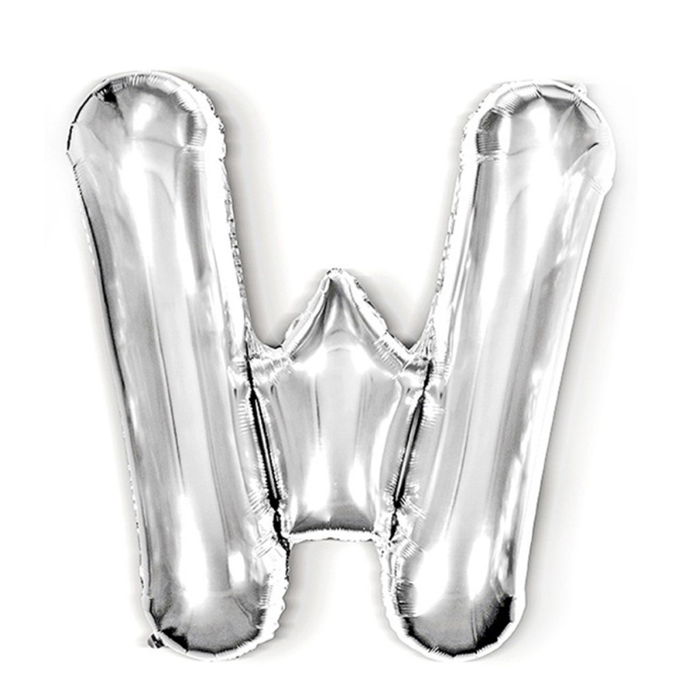  Bokstavsballong W 40 cm Silver - Teknikhallen.se