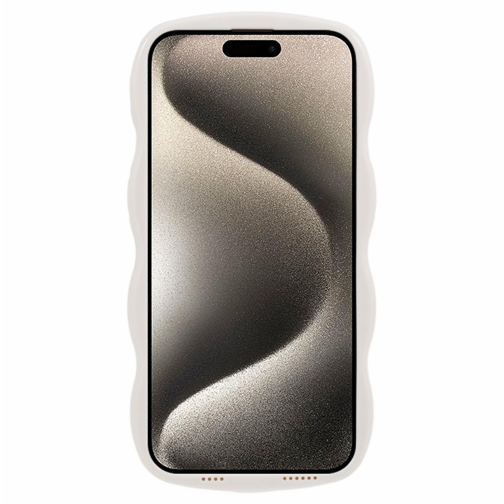  iPhone 15 Pro Mobilskal Wavy Textur Beige - Teknikhallen.se