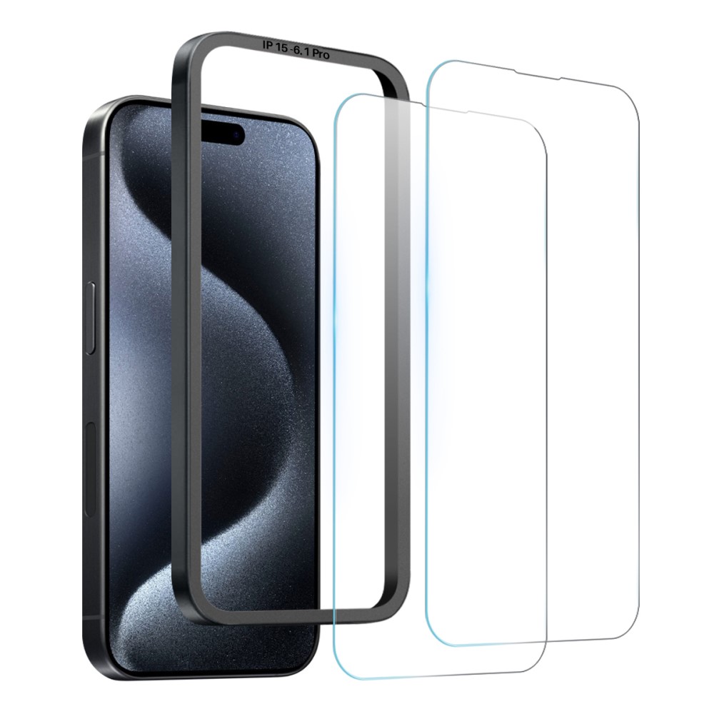 NORTHJO NORTHJO iPhone 15 Pro Skärmskydd 2-PACK Härdat Glas - Teknikhallen.se