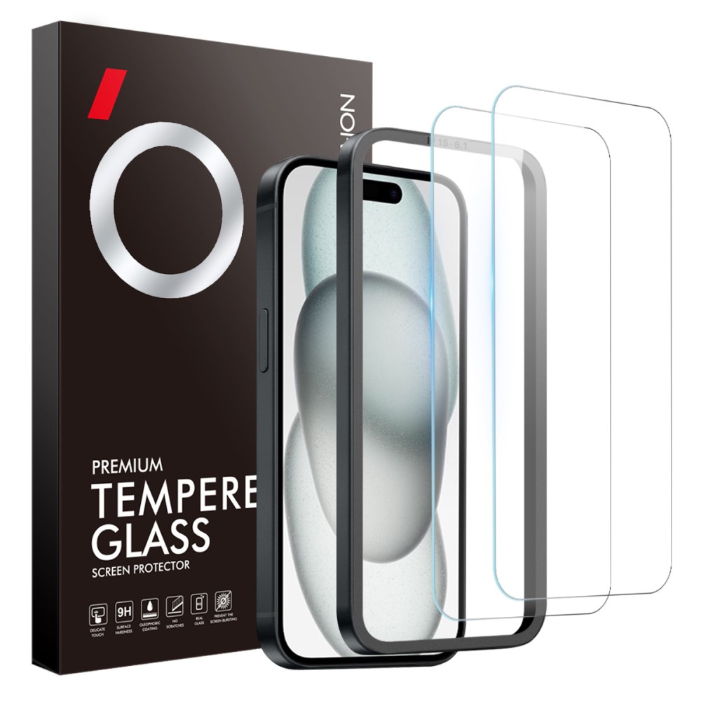 NORTHJO NORTHJO iPhone 15 Skrmskydd 2-PACK Hrdat Glas - Teknikhallen.se