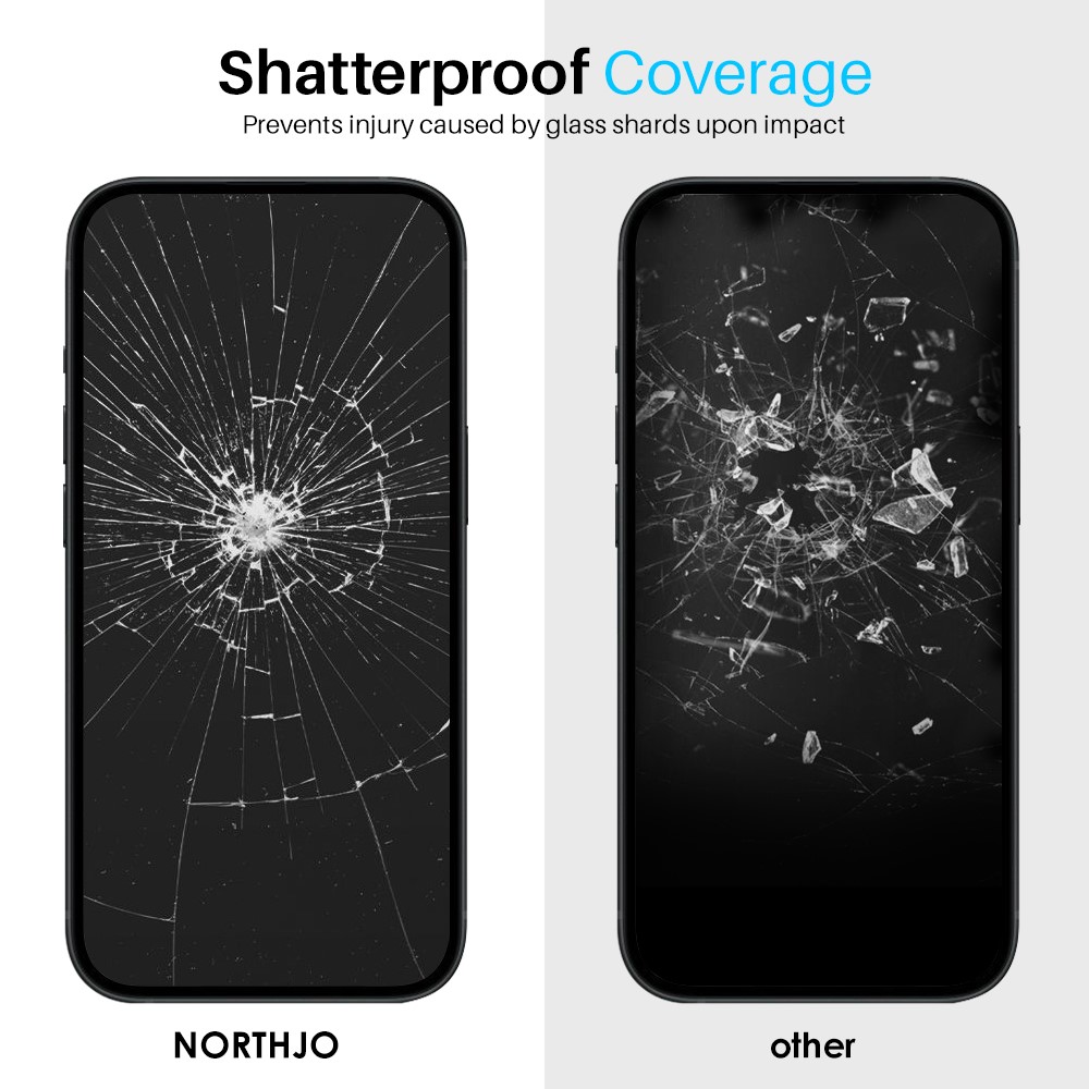 NORTHJO NORTHJO iPhone 15 Pro Skärmskydd Heltäckande Härdat Glas - Teknikhallen.se