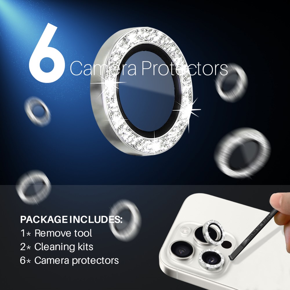 NORTHJO NORTHJO iPhone 15 Pro/Pro Max/14 Pro/Pro Max Linssskydd 2-PACK Glitter - Teknikhallen.se