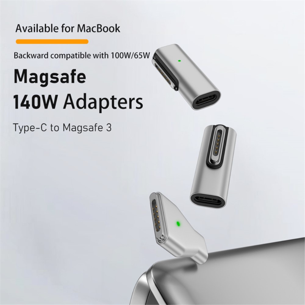  Macbook 140W Adapter MagSafe 3 till USB-C Snabbladdning - Teknikhallen.se