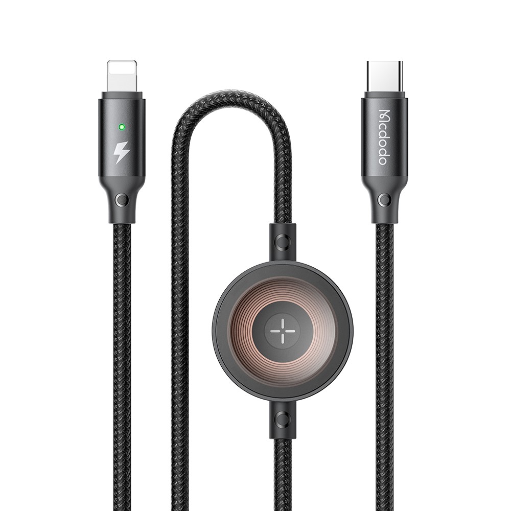 MCDODO MCDODO 1.5m 36W 2in1 Kabel Med Apple Watch Laddare Svart - Teknikhallen.se