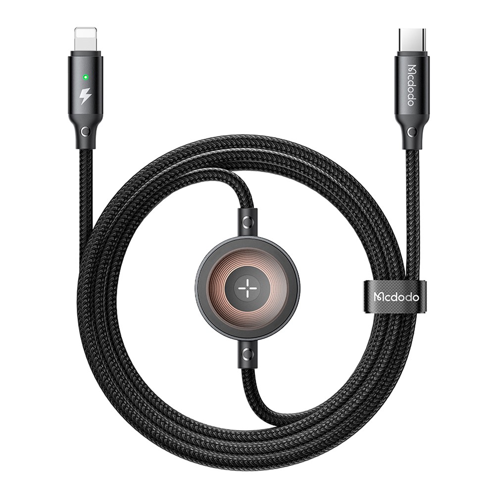 MCDODO MCDODO 1.5m 36W 2in1 Kabel Med Apple Watch Laddare Svart - Teknikhallen.se