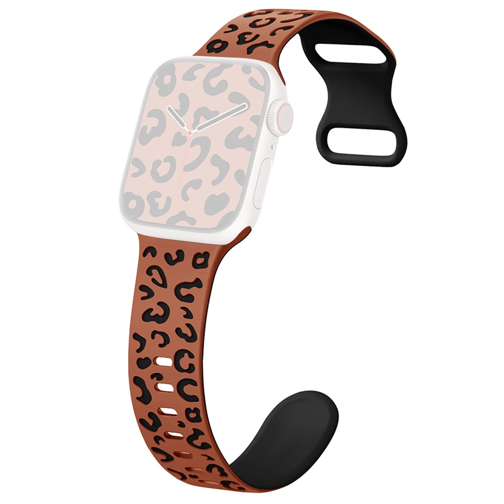  Apple Watch 42/44/45/49 Klockarmband Leopard Brun/Svart - Teknikhallen.se