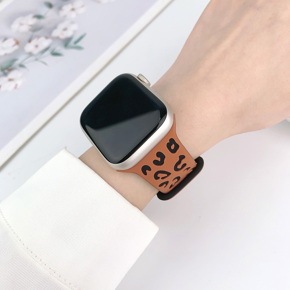  Apple Watch 42/44/45/49 Klockarmband Leopard Brun/Svart - Teknikhallen.se