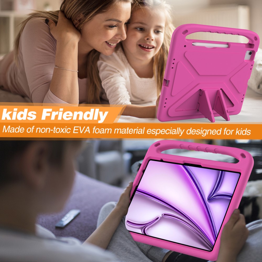  iPad Pro 13 2024/Air 13 2024 Skal EVA Kickstand Rosa - Teknikhallen.se