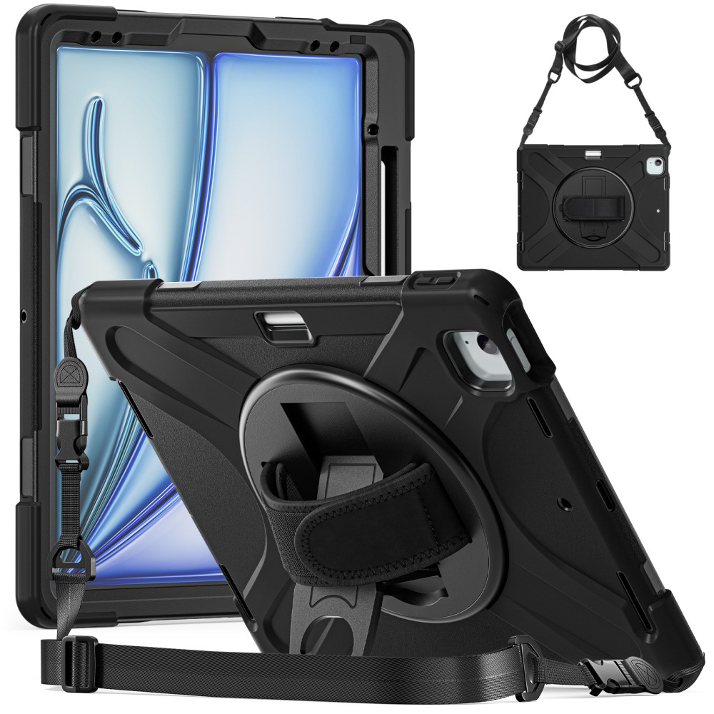  iPad Air 13 2024/Pro 12.9 2022-2020/2018 360° Skal Hybrid Kickstand - Teknikhallen.se