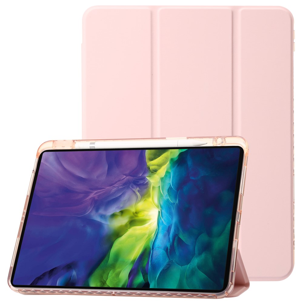  iPad Pro 11 2024 Fodral Tri-Fold Pennhållare Hybrid Rosa - Teknikhallen.se