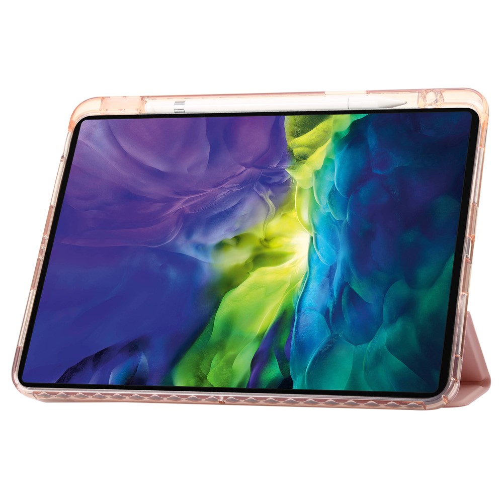  iPad Pro 11 2024 Fodral Tri-Fold Pennhållare Hybrid Rosa - Teknikhallen.se