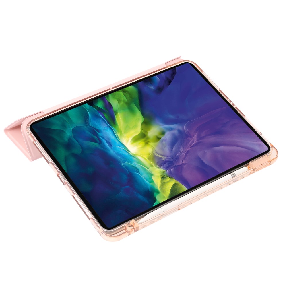  iPad Pro 11 2024 Fodral Tri-Fold Pennhållare Hybrid Rosa - Teknikhallen.se