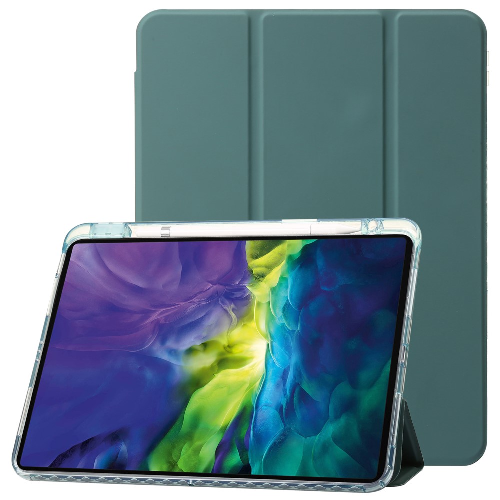  iPad Pro 11 2024 Fodral Tri-Fold Pennhållare Hybrid Grön - Teknikhallen.se