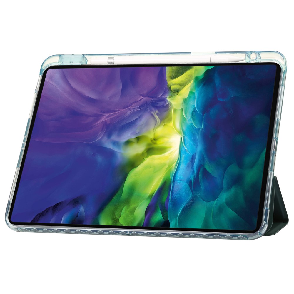  iPad Pro 11 2024 Fodral Tri-Fold Pennhållare Hybrid Grön - Teknikhallen.se