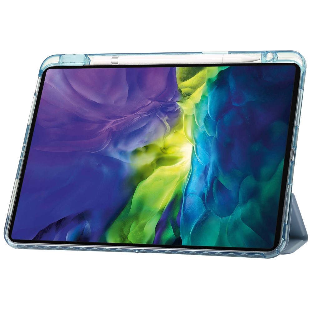  iPad Pro 11 2024 Fodral Tri-Fold Pennhållare Hybrid Blå - Teknikhallen.se