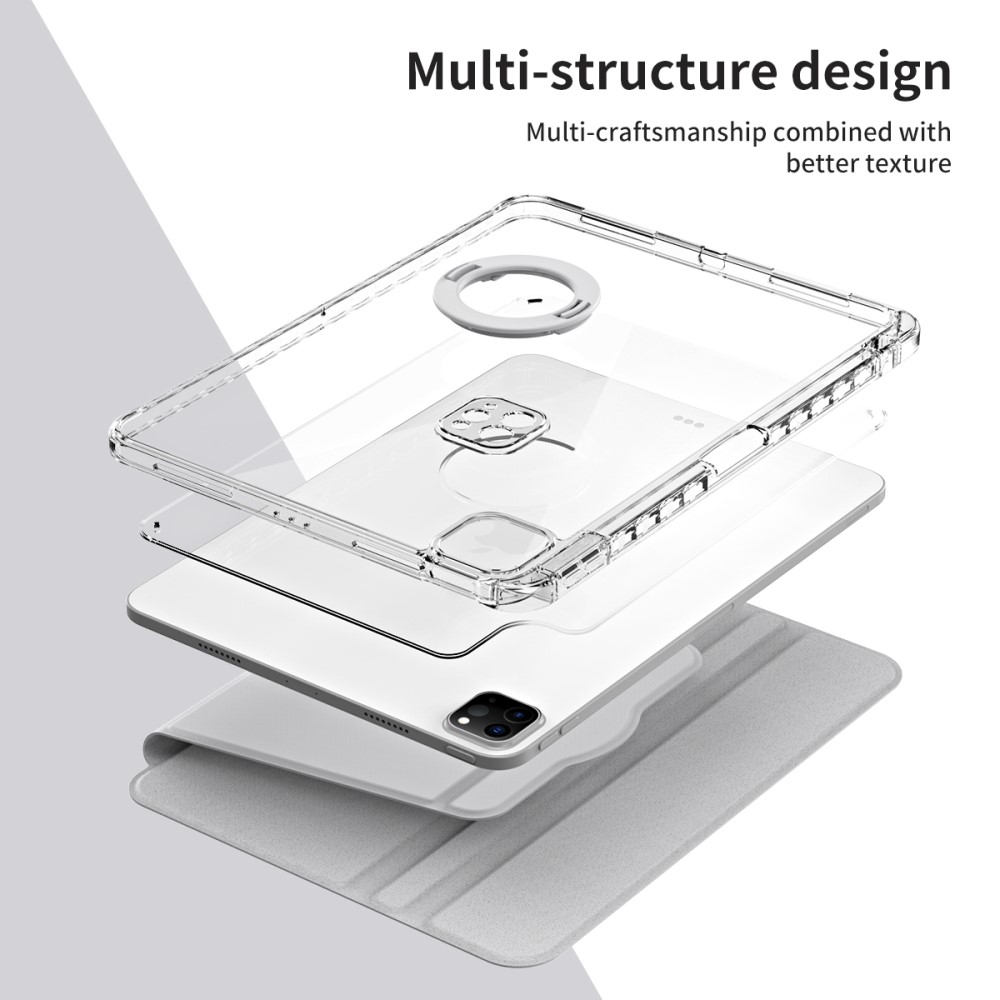  iPad Pro 11 2024 Fodral Hybrid Rotation Pennhållare Vit - Teknikhallen.se