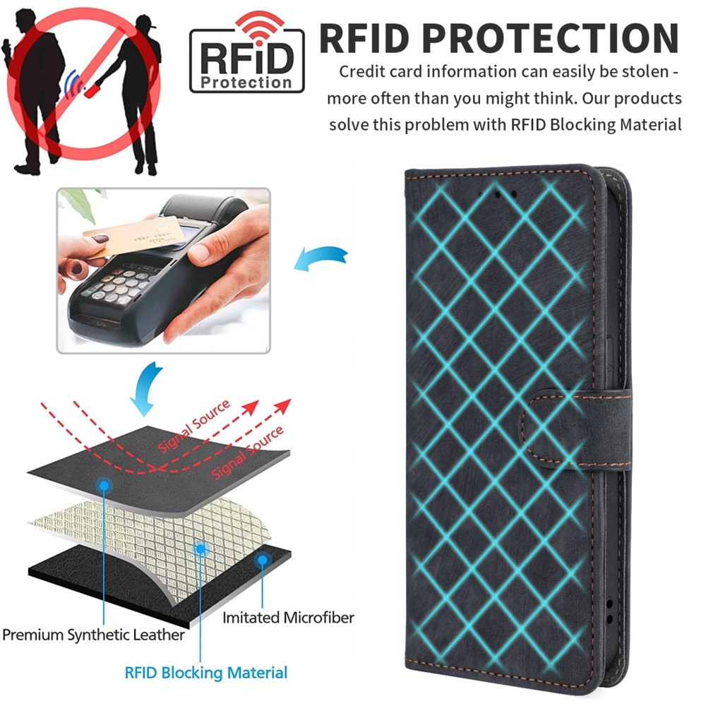  Galaxy Z Fold 6 Fodral RFID Lder Svart - Teknikhallen.se