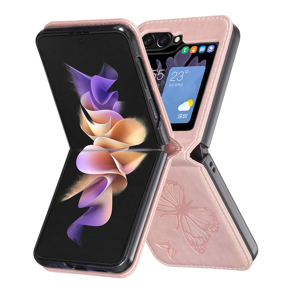  Galaxy Z Flip 6 Skal Fjril Textur Rosa - Teknikhallen.se