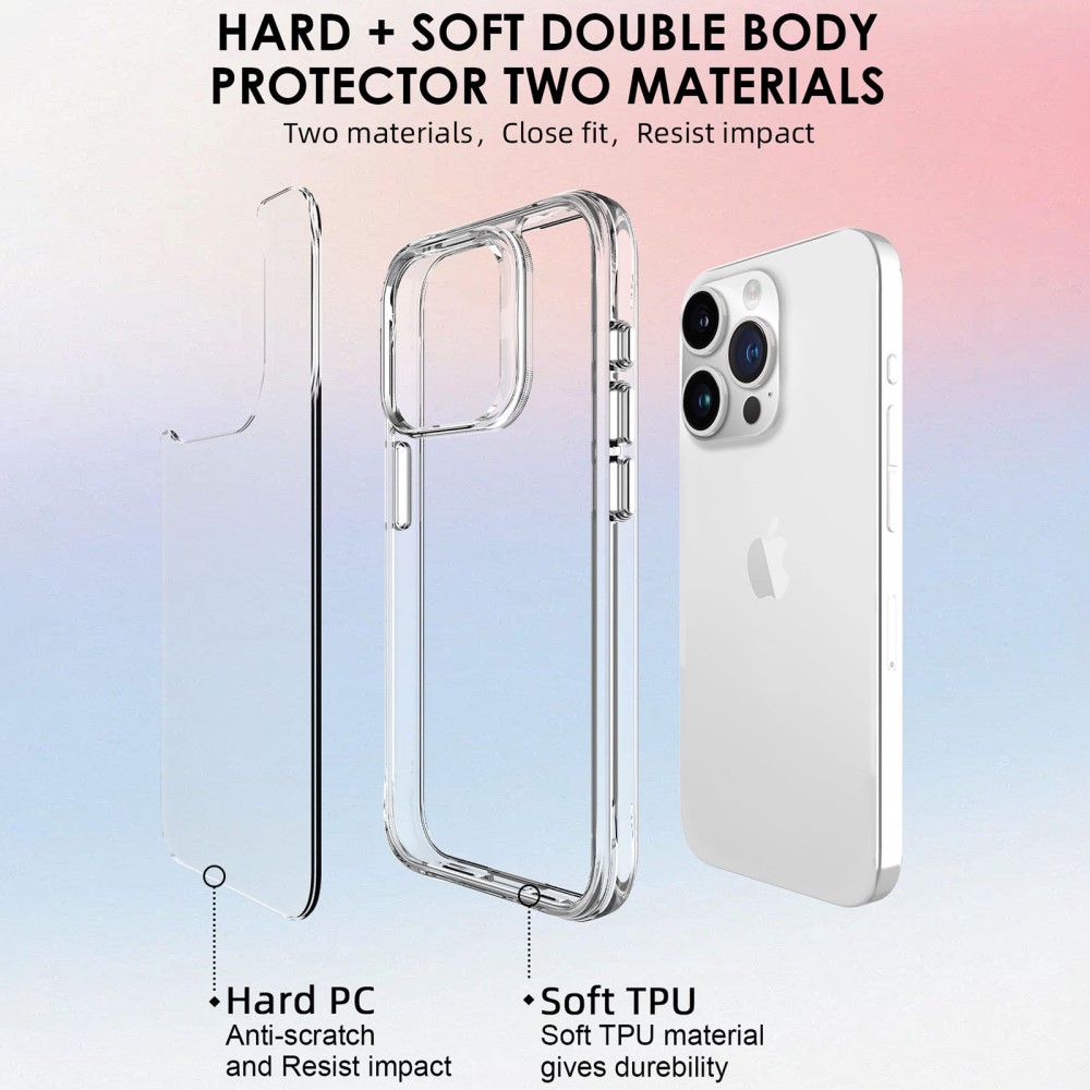  iPhone 16 Pro Skal TPU Transparent - Teknikhallen.se