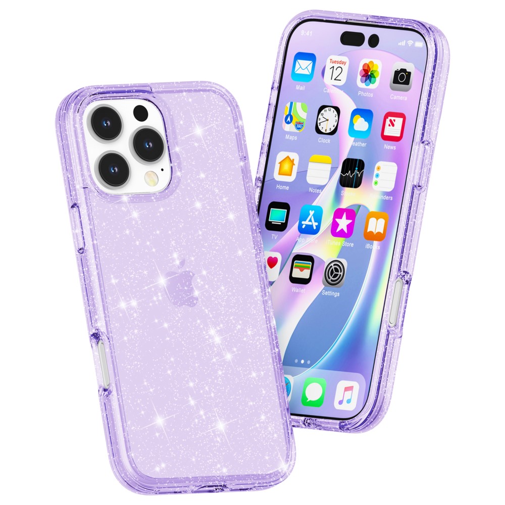  iPhone 16 Pro Skal Glitter Lila - Teknikhallen.se