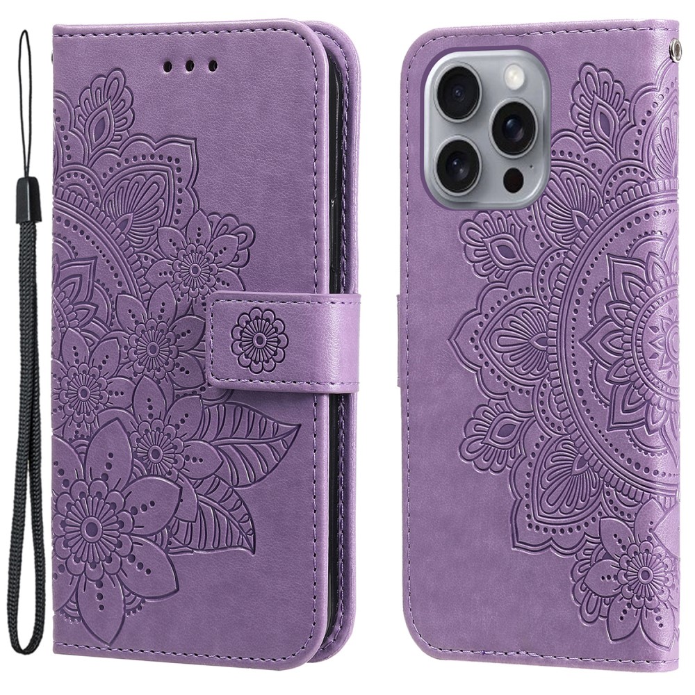  iPhone 16 Pro Fodral Mandala Lder Lila - Teknikhallen.se