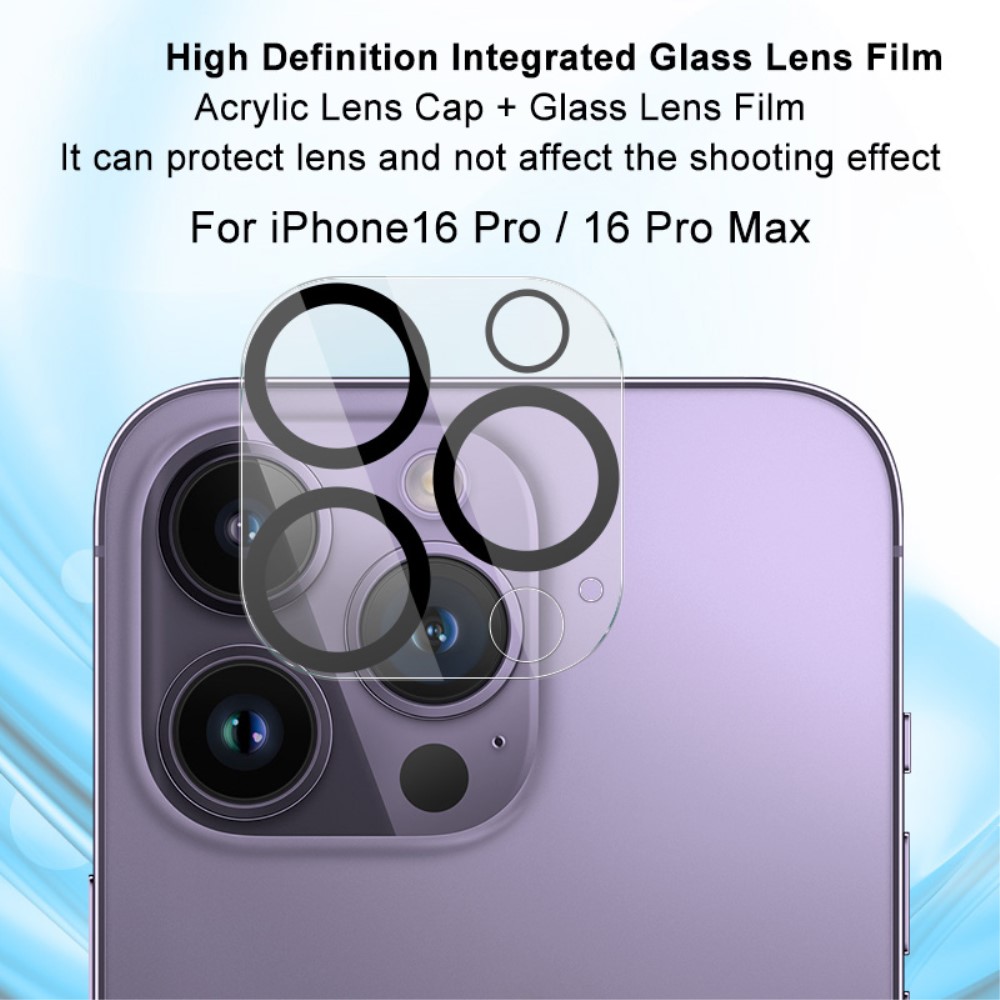 IMAK IMAK iPhone 16 Pro/16 Pro Max Linsskydd Hrdat Glas - Teknikhallen.se