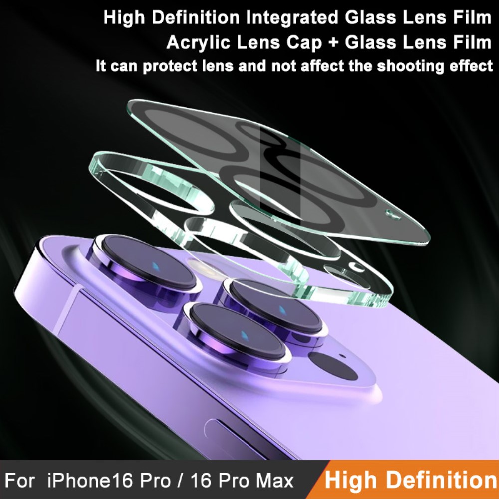 IMAK IMAK iPhone 16 Pro/16 Pro Max Linsskydd Hrdat Glas - Teknikhallen.se