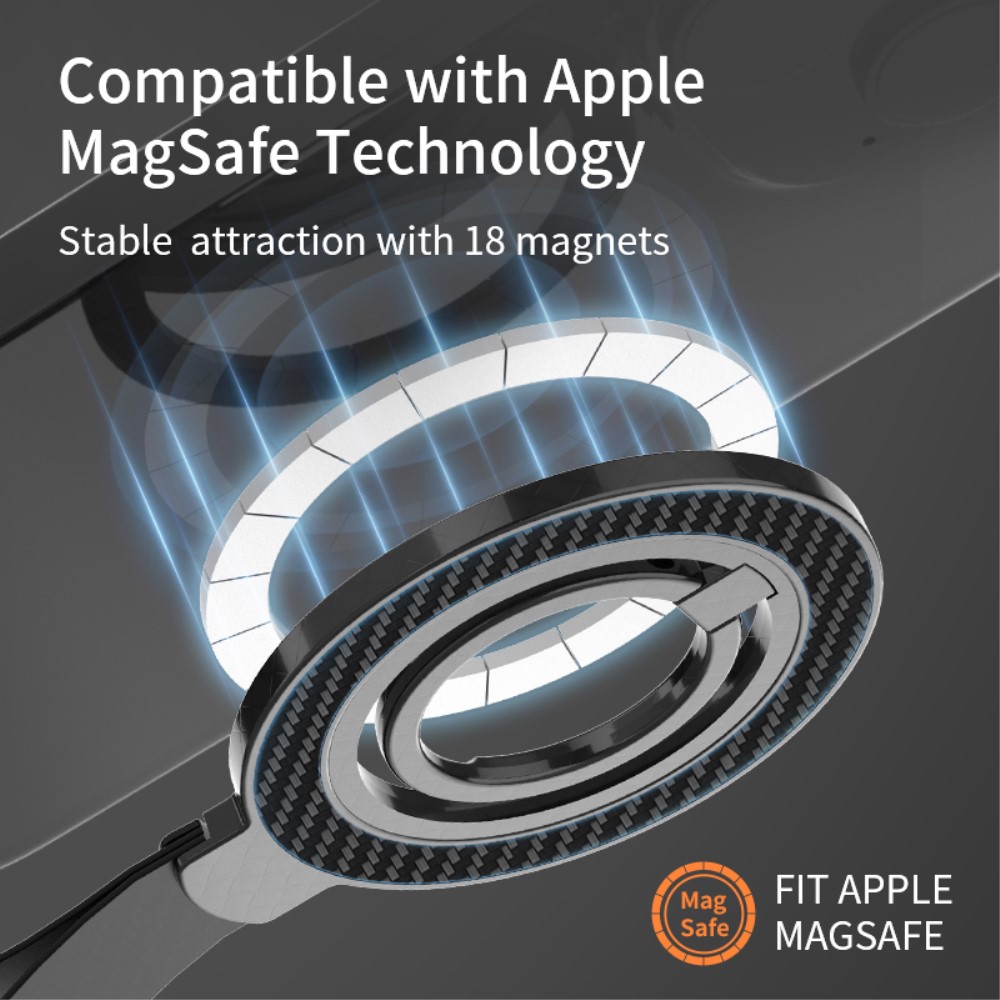  MagSafe Magnetisk Ring Hållare/Stativ Vit - Teknikhallen.se