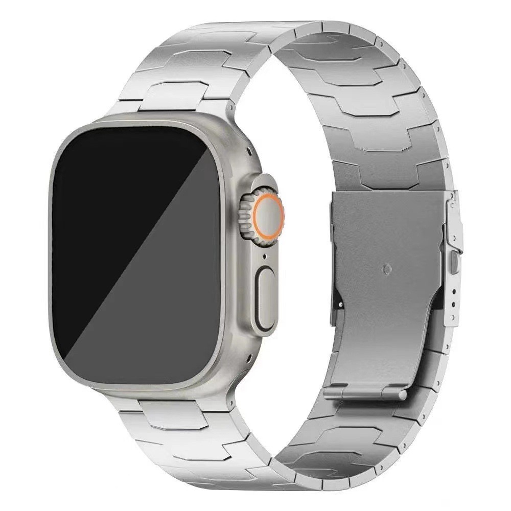  Apple Watch 42/44/45/49 Klockarmband Metall Silver - Teknikhallen.se